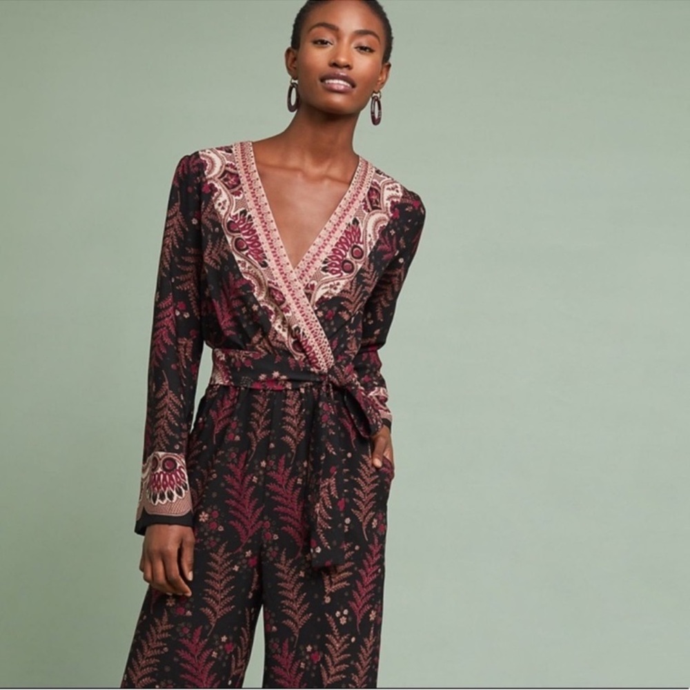 Anthropologie One September Breezeway Embroidered Jumpsuit
